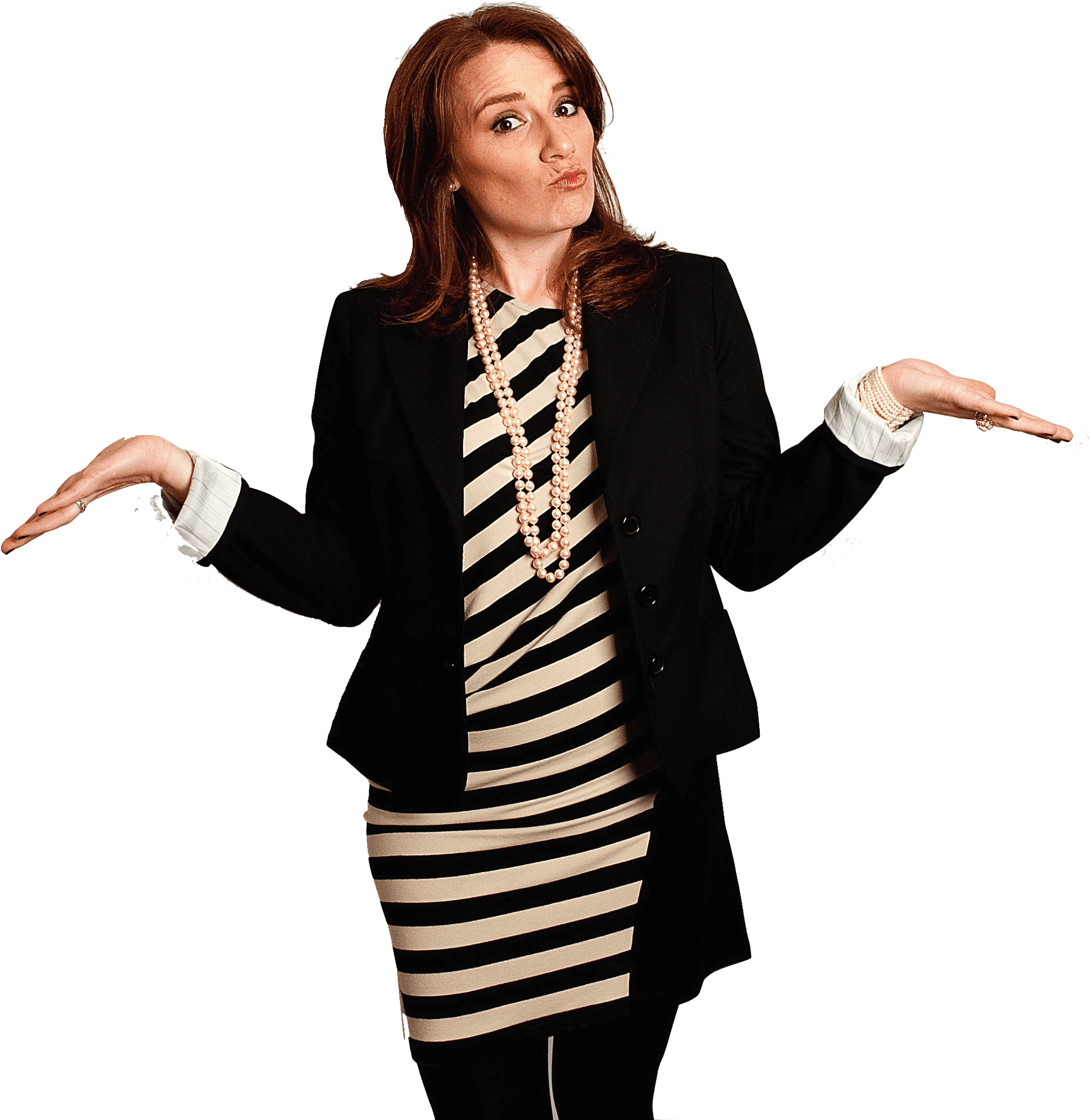 Confused Businesswoman Gesture PNG Image