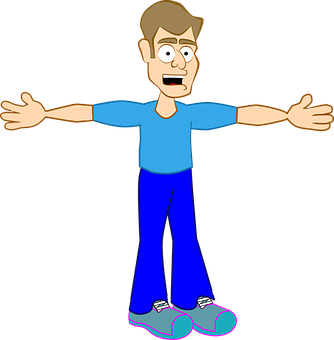 Confused Cartoon Man_ Vector PNG Image