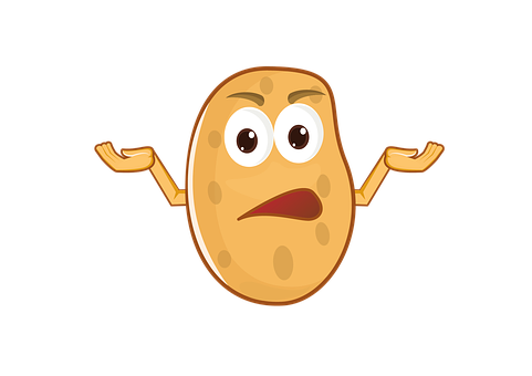 Confused Cartoon Potato Character PNG Image