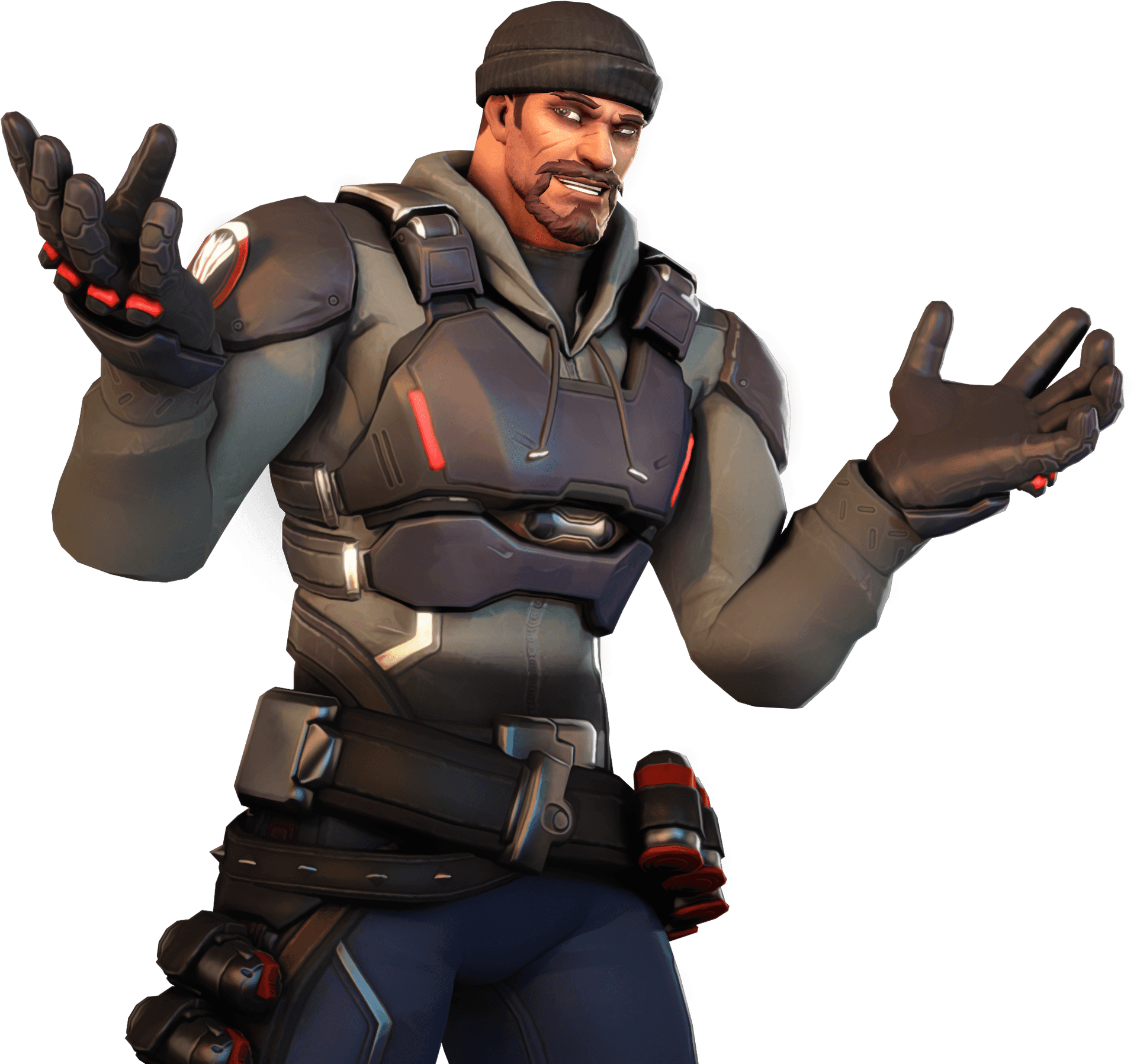 Confused Soldier Shrug Pose PNG Image