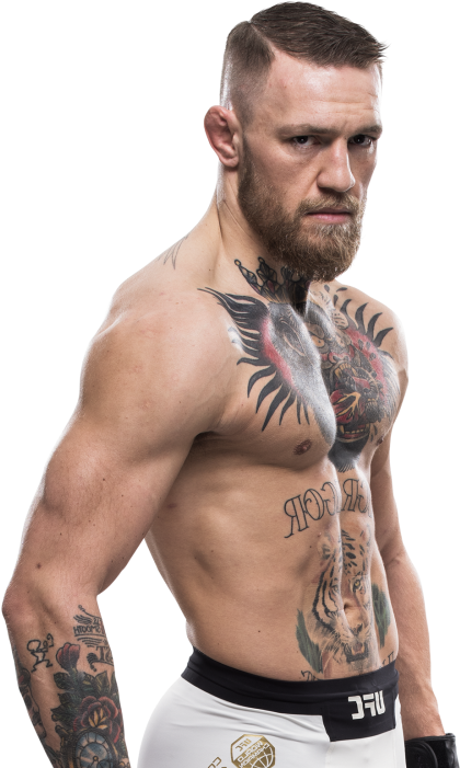 Conor Mc Gregor Tattooed Fighter Pose PNG Image