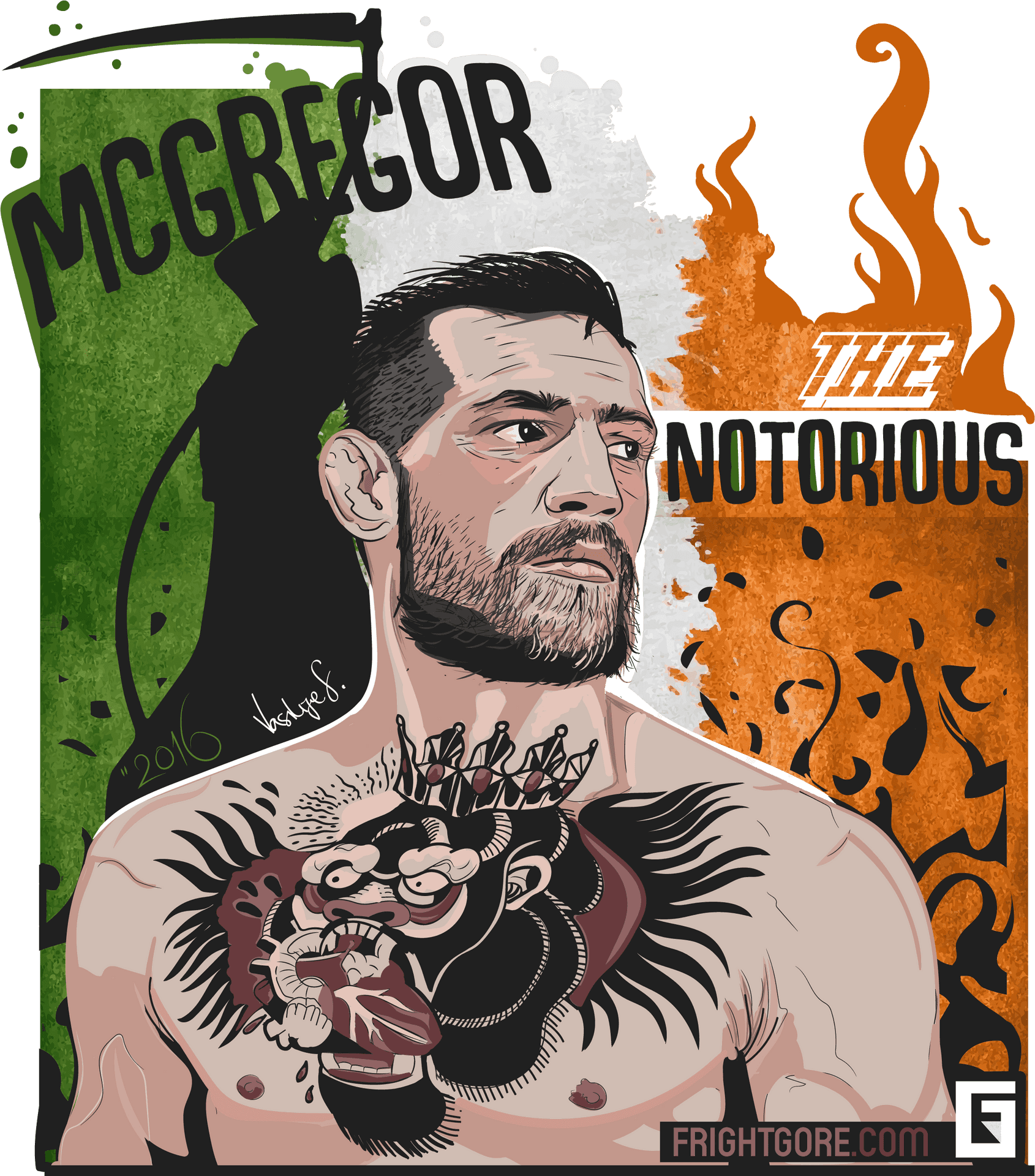 Conor Mc Gregor The Notorious Artwork PNG Image