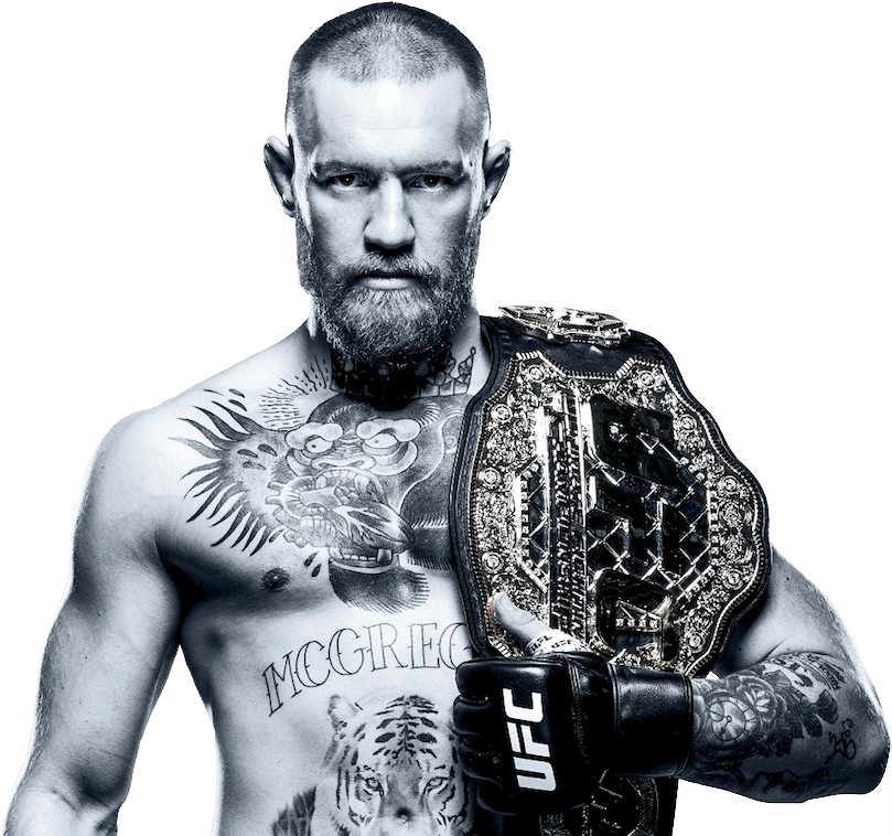 Conor Mc Gregor U F C Champion Pose PNG Image