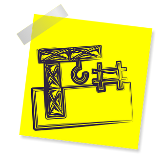 Construction Crane Graphicon Yellow Sticky Note PNG Image