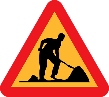 Construction Work Sign Warning PNG Image