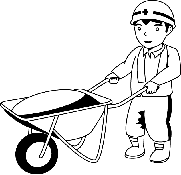 Construction Workerwith Wheelbarrow Clipart PNG Image