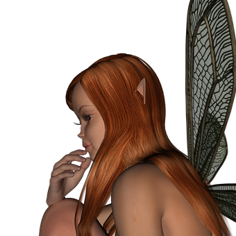 Contemplative Elf Portrait PNG Image