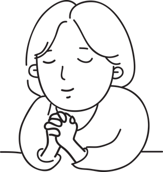 Contemplative Figure Line Art PNG Image