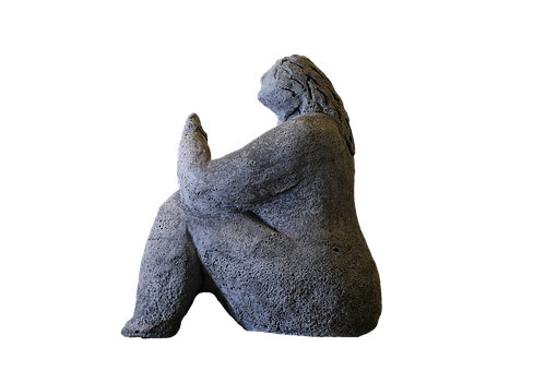 Contemplative Stone Sculpture PNG Image