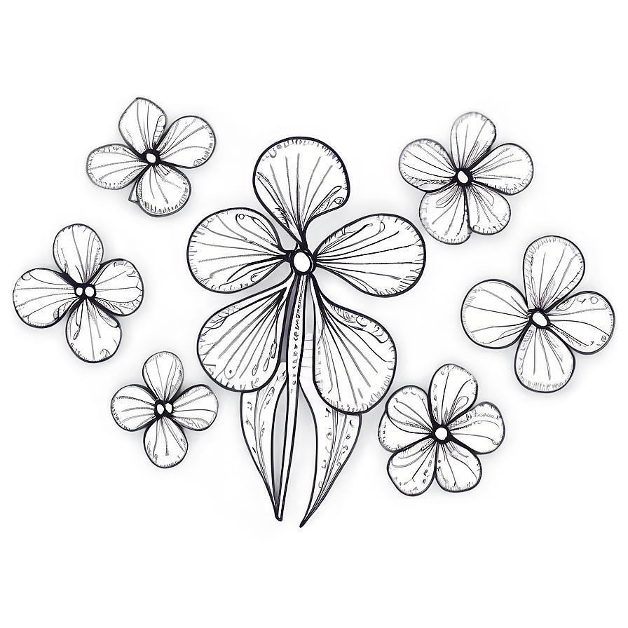 Contemporary Flower Doodle Png Smg30 PNG Image