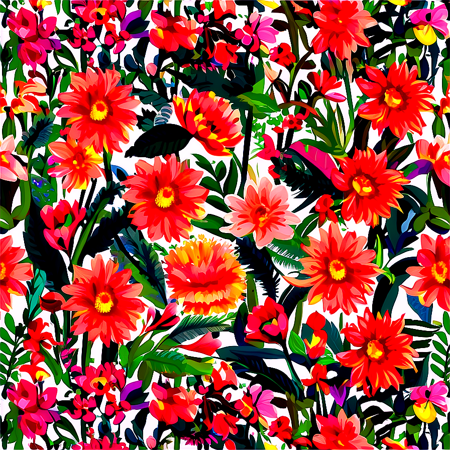 Contemporary Flower Print Png 83 PNG Image