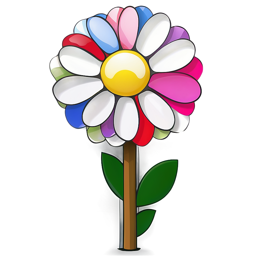 Contemporary Murakami Flower Art Png Dvu PNG Image