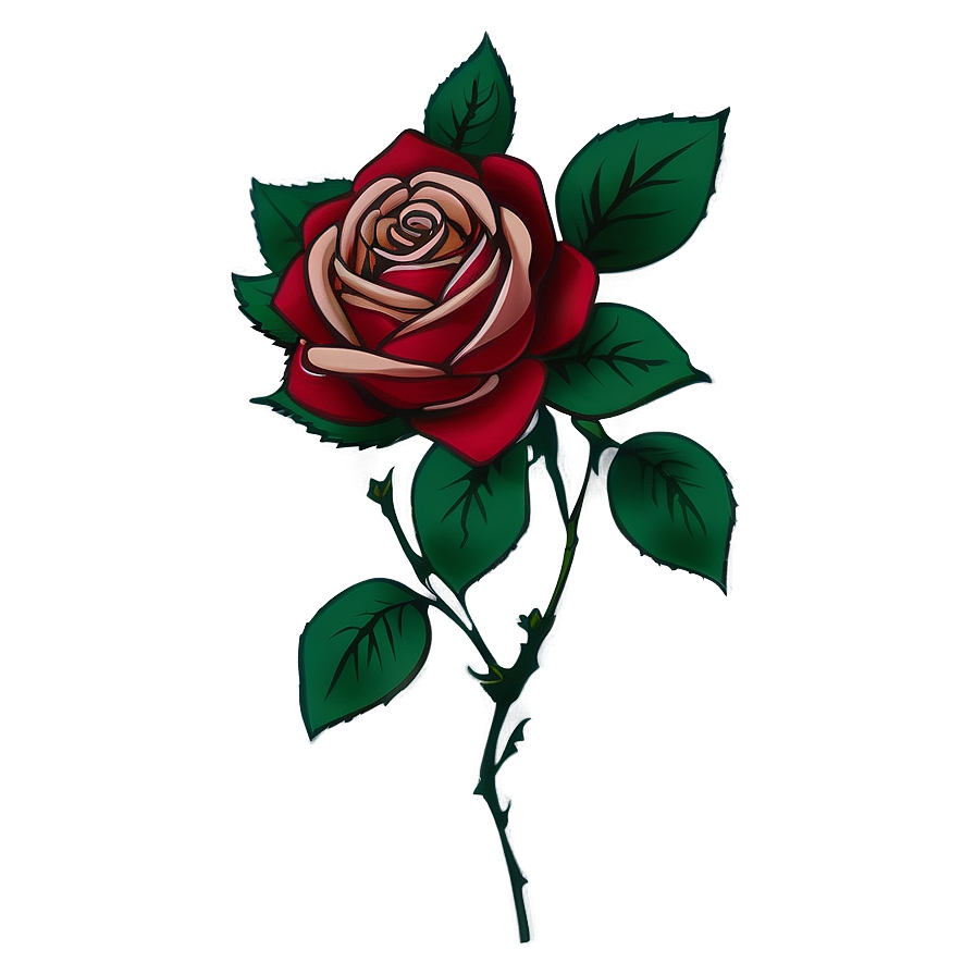 Contour Rose Tattoo Design Png Byo60 PNG Image