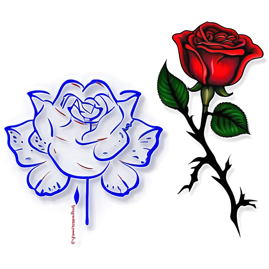 Contour Rose Tattoo Design Png Cwv PNG Image