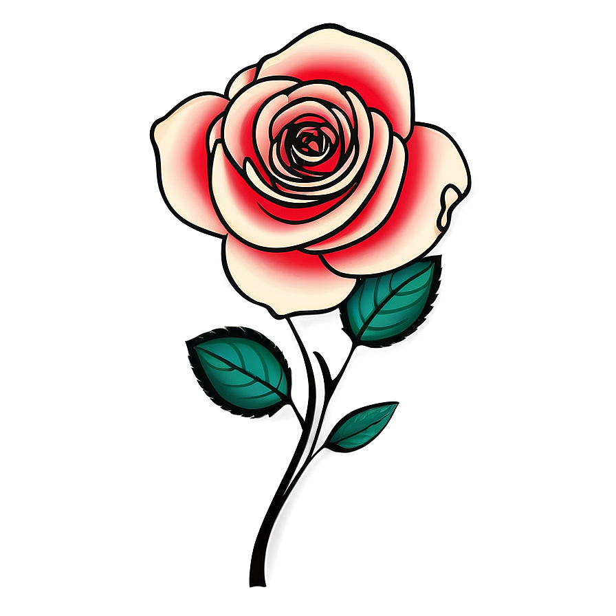 Contour Rose Tattoo Design Png Ixt PNG Image