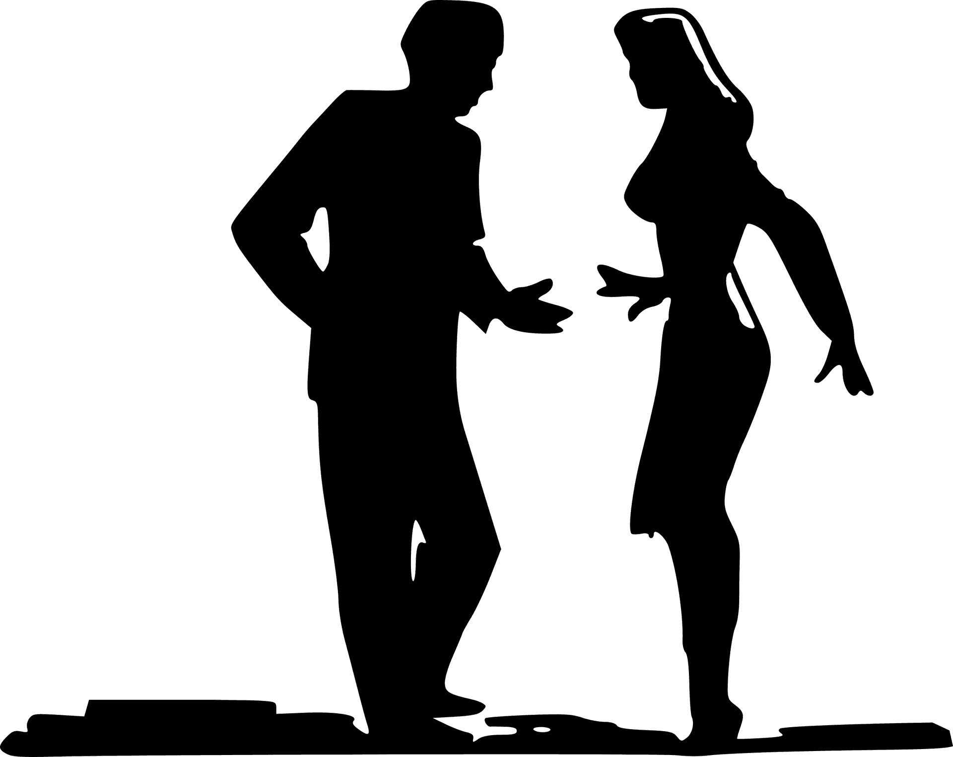 Conversation Silhouette Man Woman PNG Image