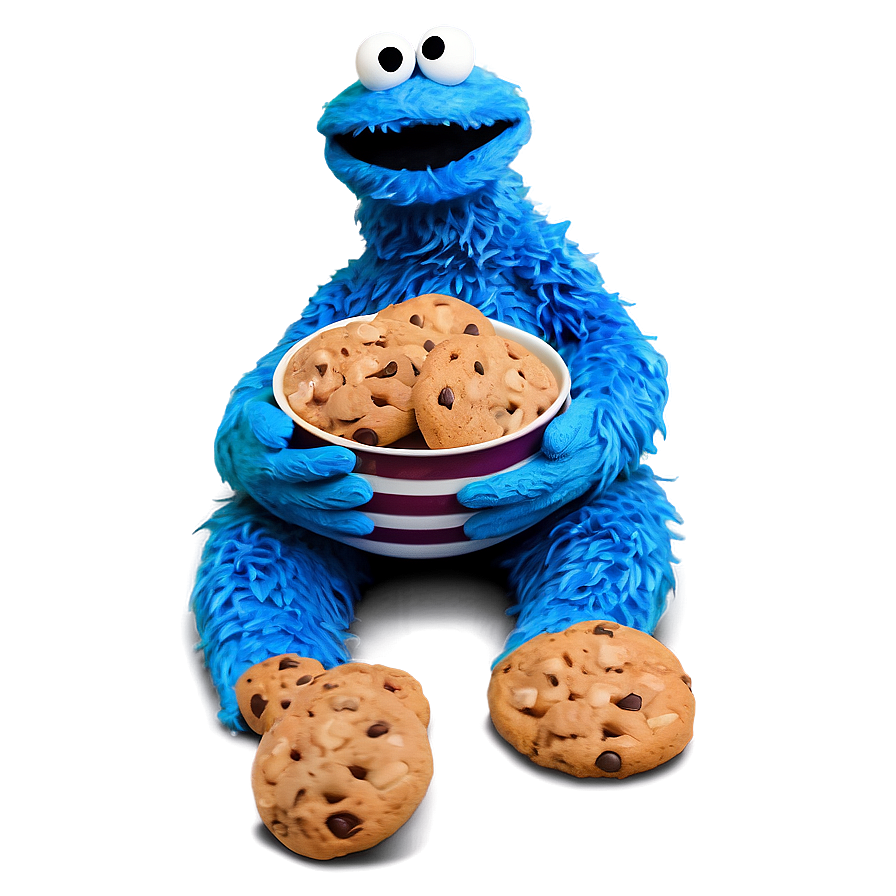 Cookie Monster Enjoying Cookies Png 05212024 PNG Image