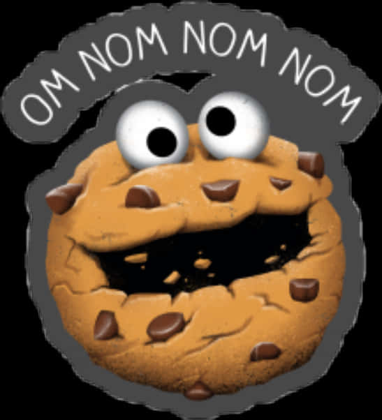 Cookie_ Monster_ Om_ Nom_ Nom_ Graphic PNG Image