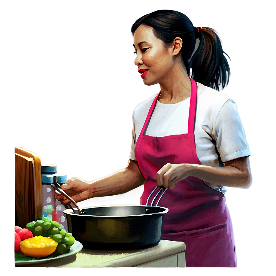 Cooking Mom Illustration Png 33 PNG Image