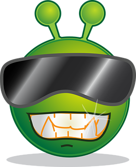 Cool Alien Emojiwith Sunglasses PNG Image