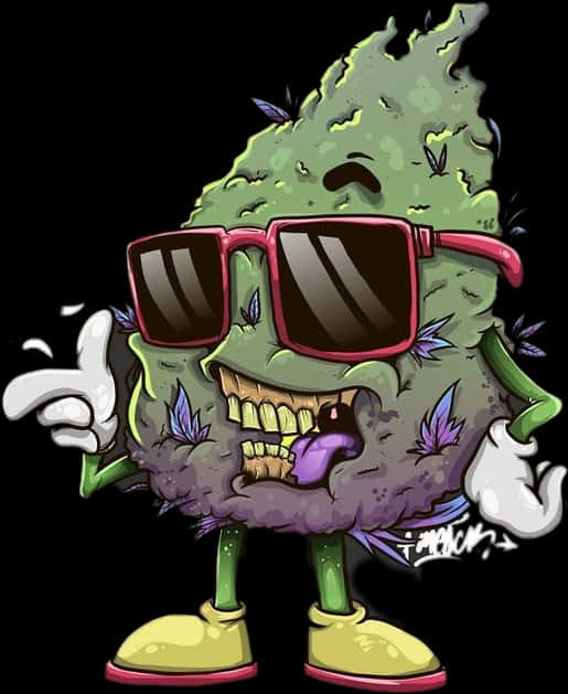 Cool_ Animated_ Weed_ Character PNG Image