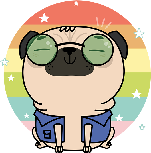 Cool Cartoon Pugwith Sunglasses PNG Image