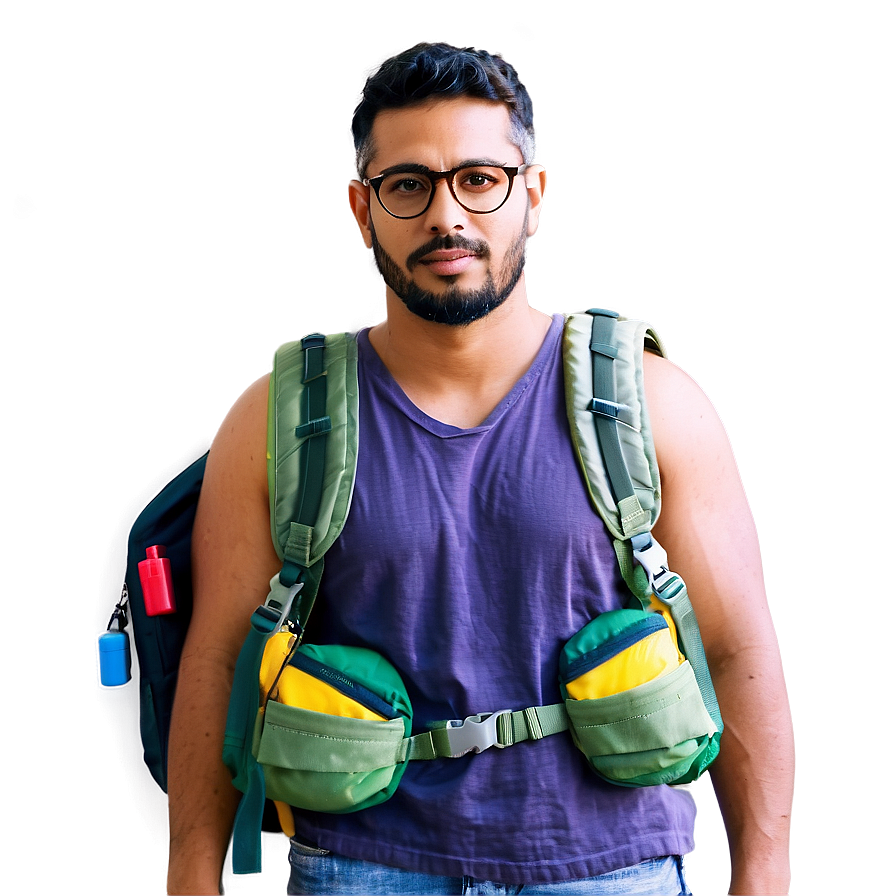 Cool Guy With A Backpack Png Bpw45 PNG Image