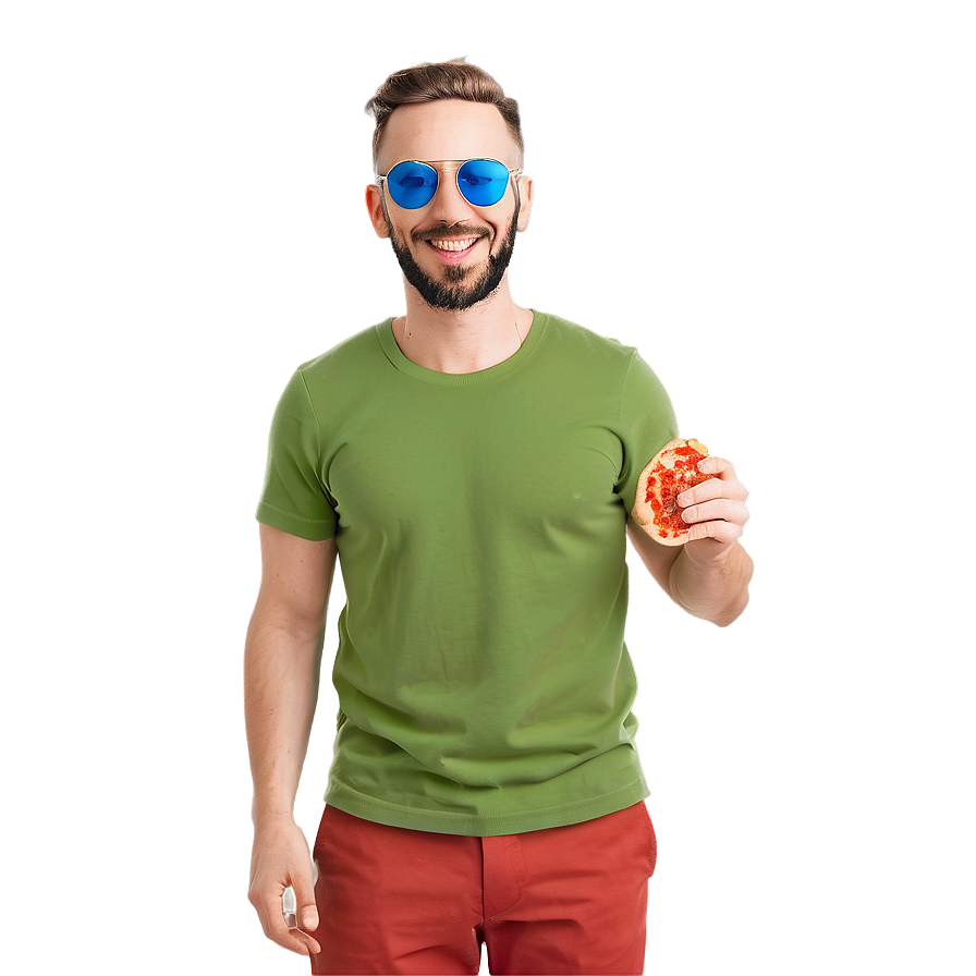 Cool Guy With A Pizza Png Xjo PNG Image