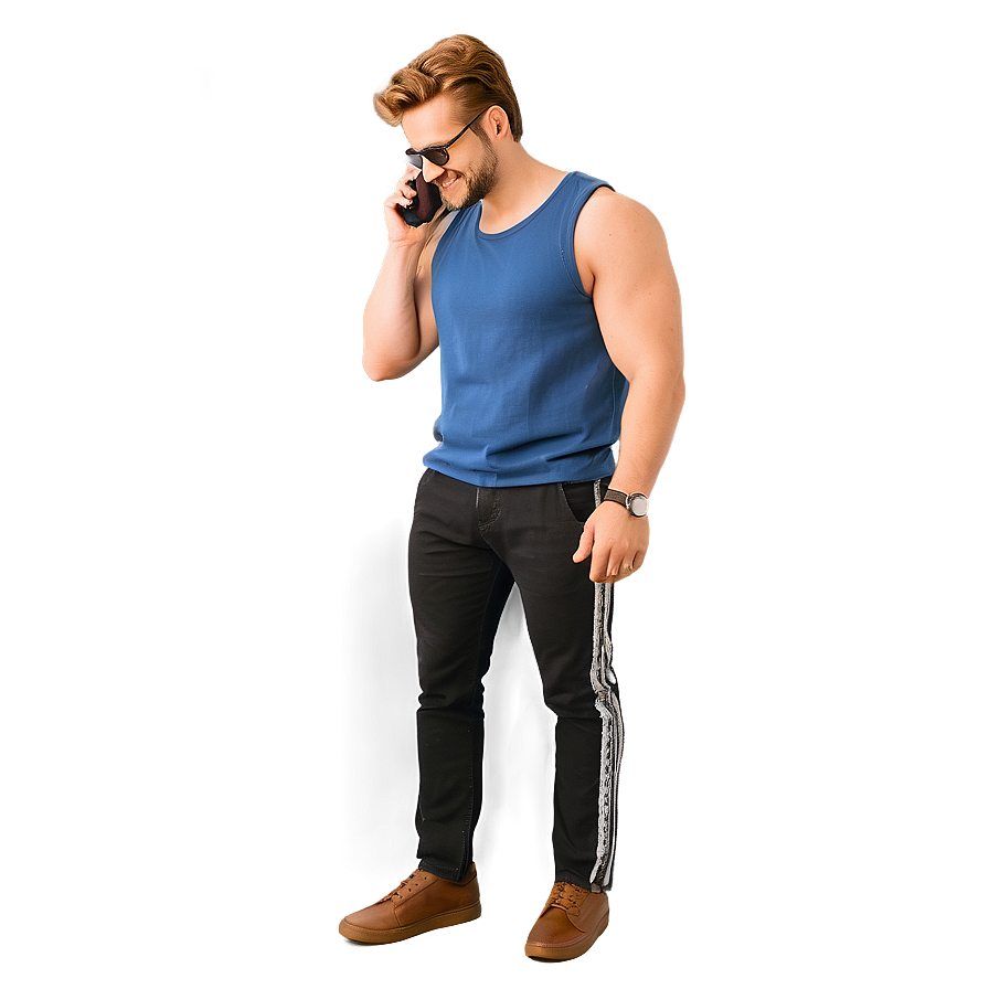 Cool Guy With A Smartphone Png Exg59 PNG Image