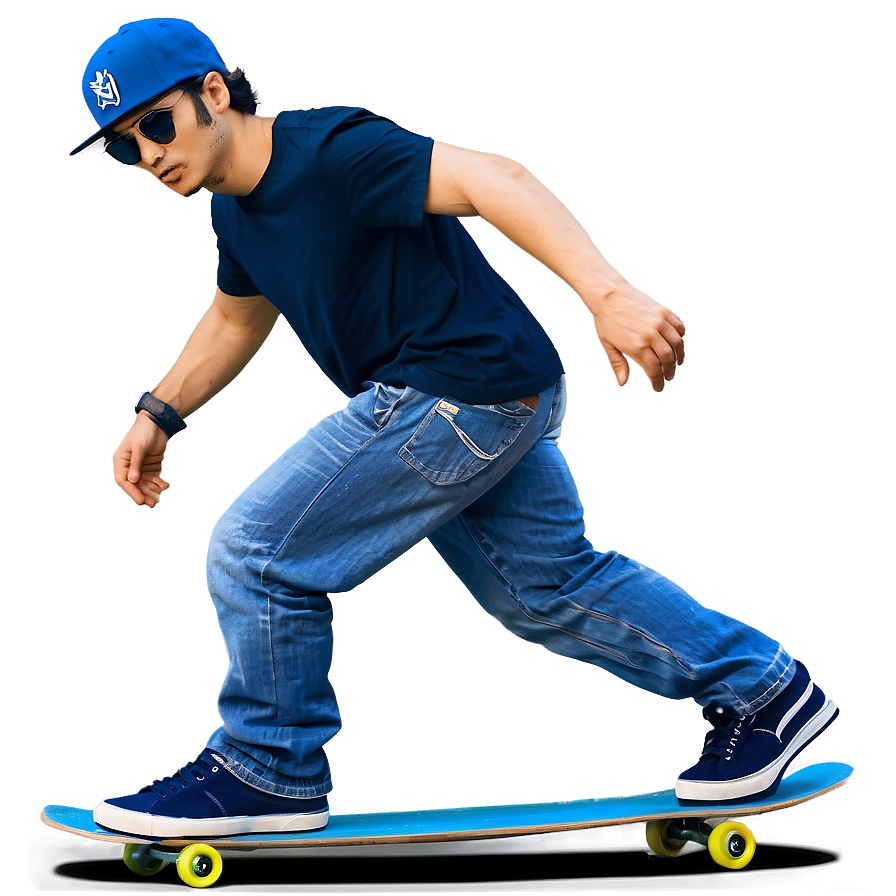 Cool Guy With Skateboard Png Iip74 PNG Image