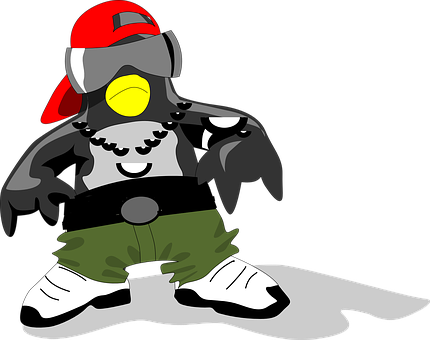 Cool Penguin Cartoon Character PNG Image