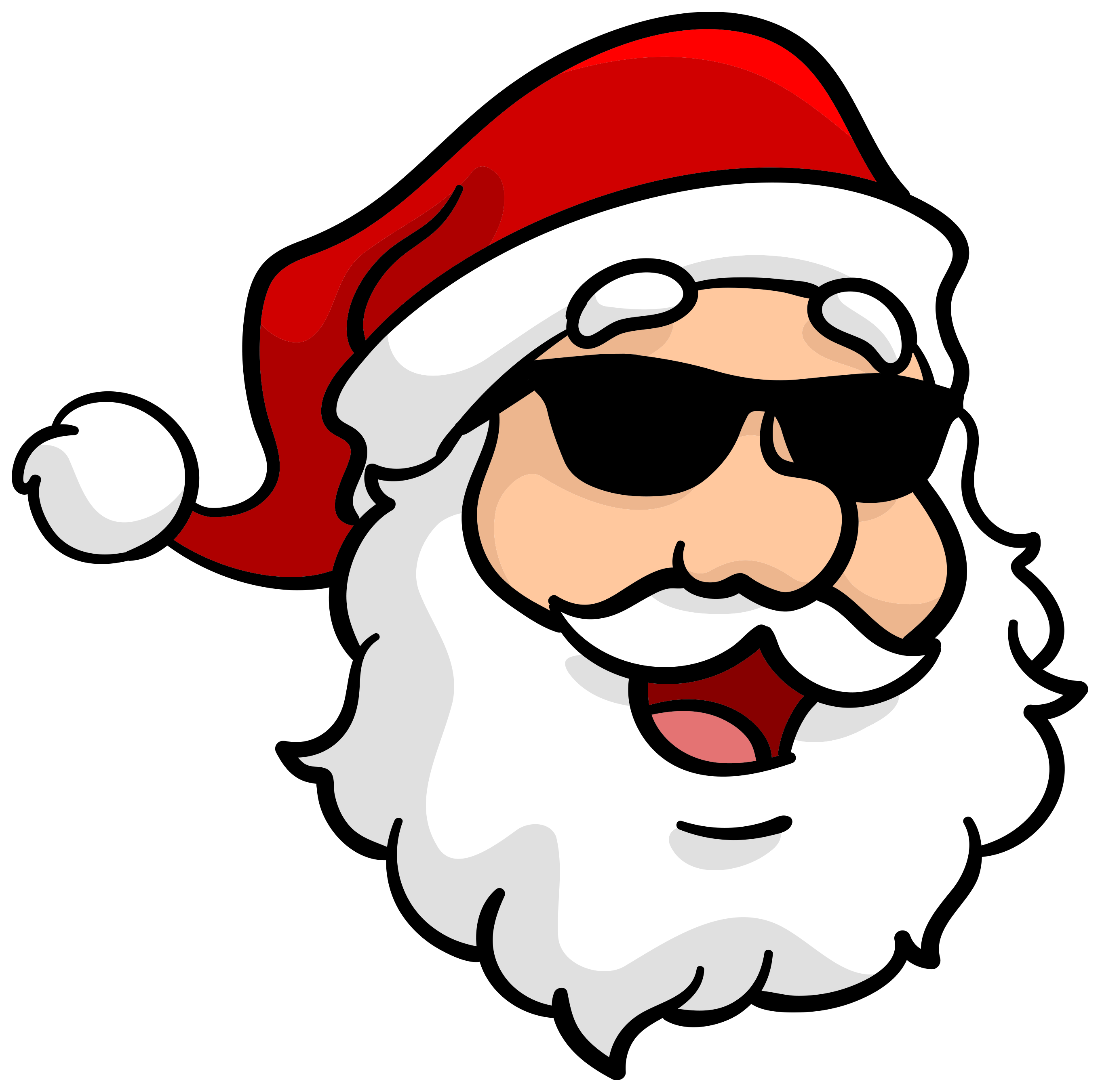 Cool Santa Claus Cartoon Illustration PNG Image