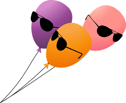 Cool Shades Balloons Vector PNG Image