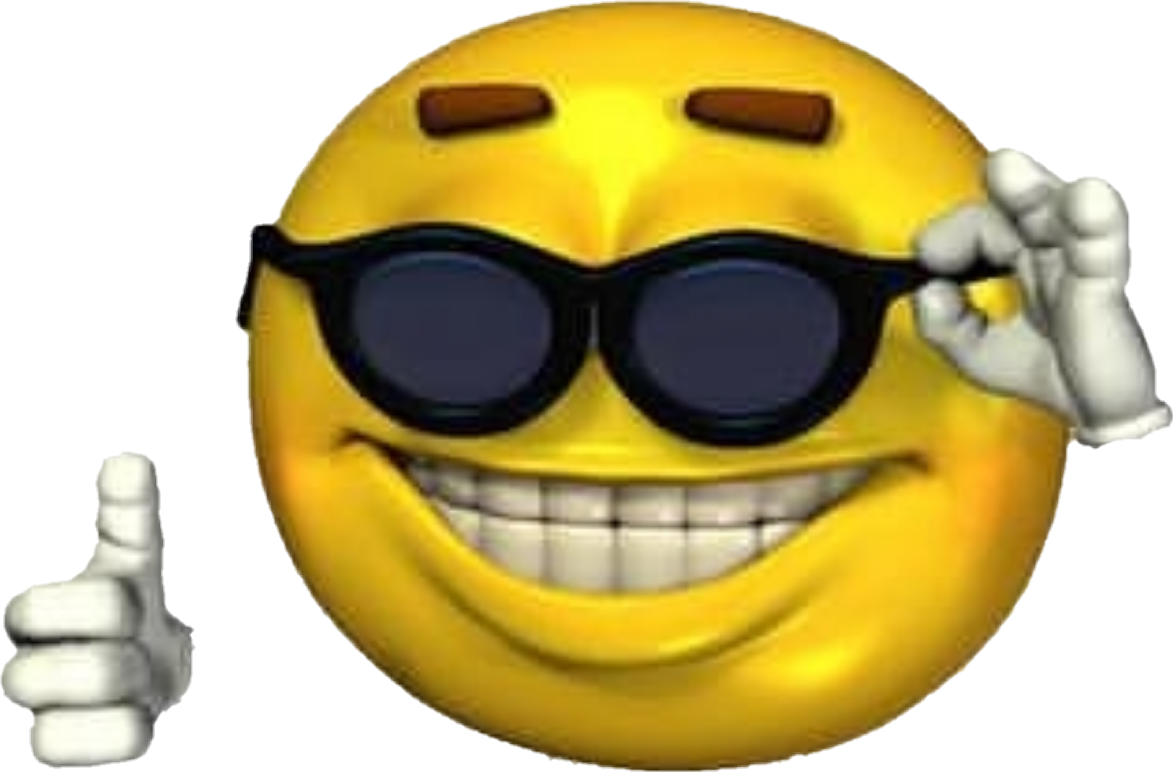 Cool Smiley Face Thumbs Up Emoji.png PNG Image