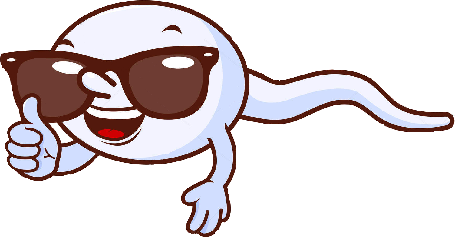 Cool Sperm Character Thumbs Up PNG Image