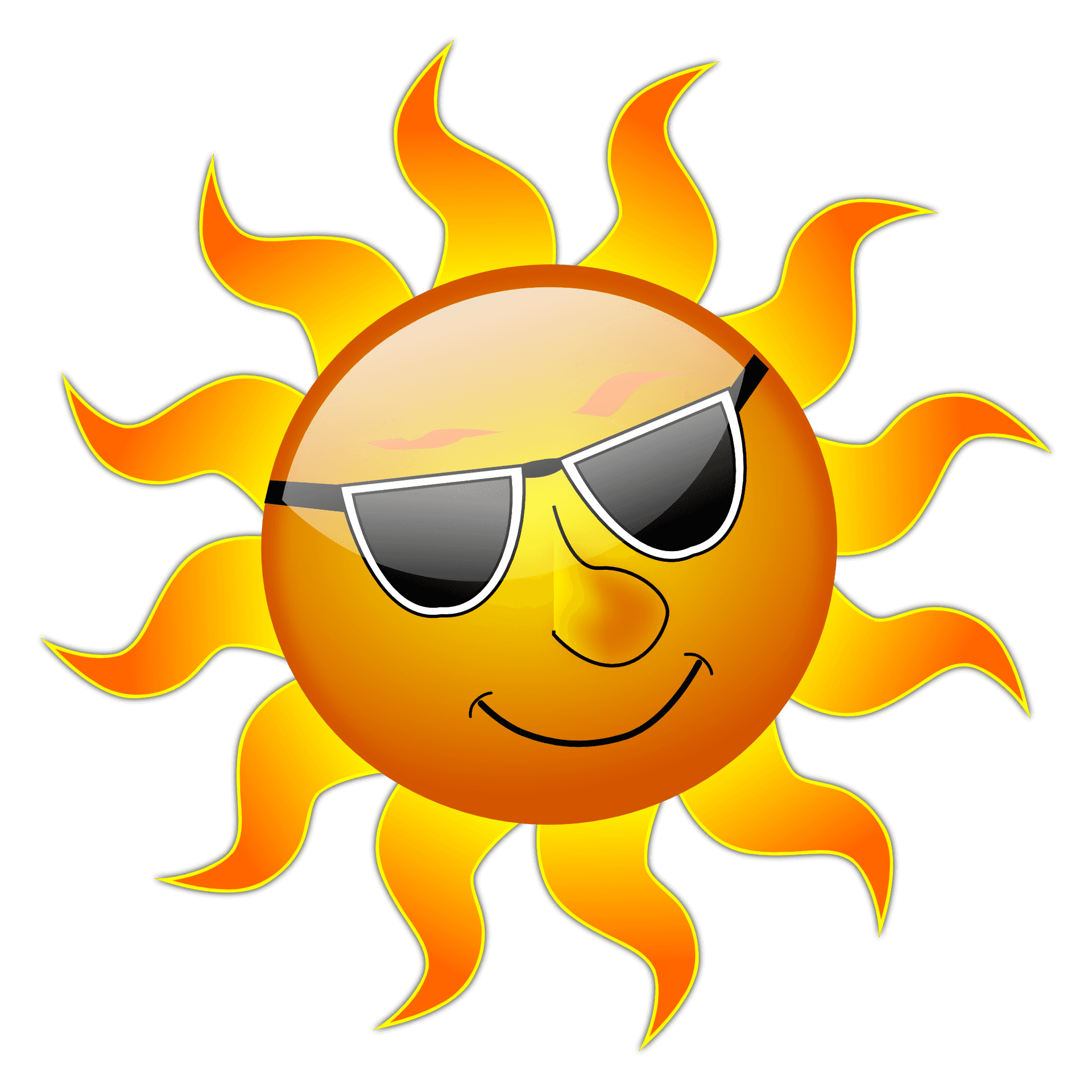 Cool Sunglasses Sun Cartoon PNG Image