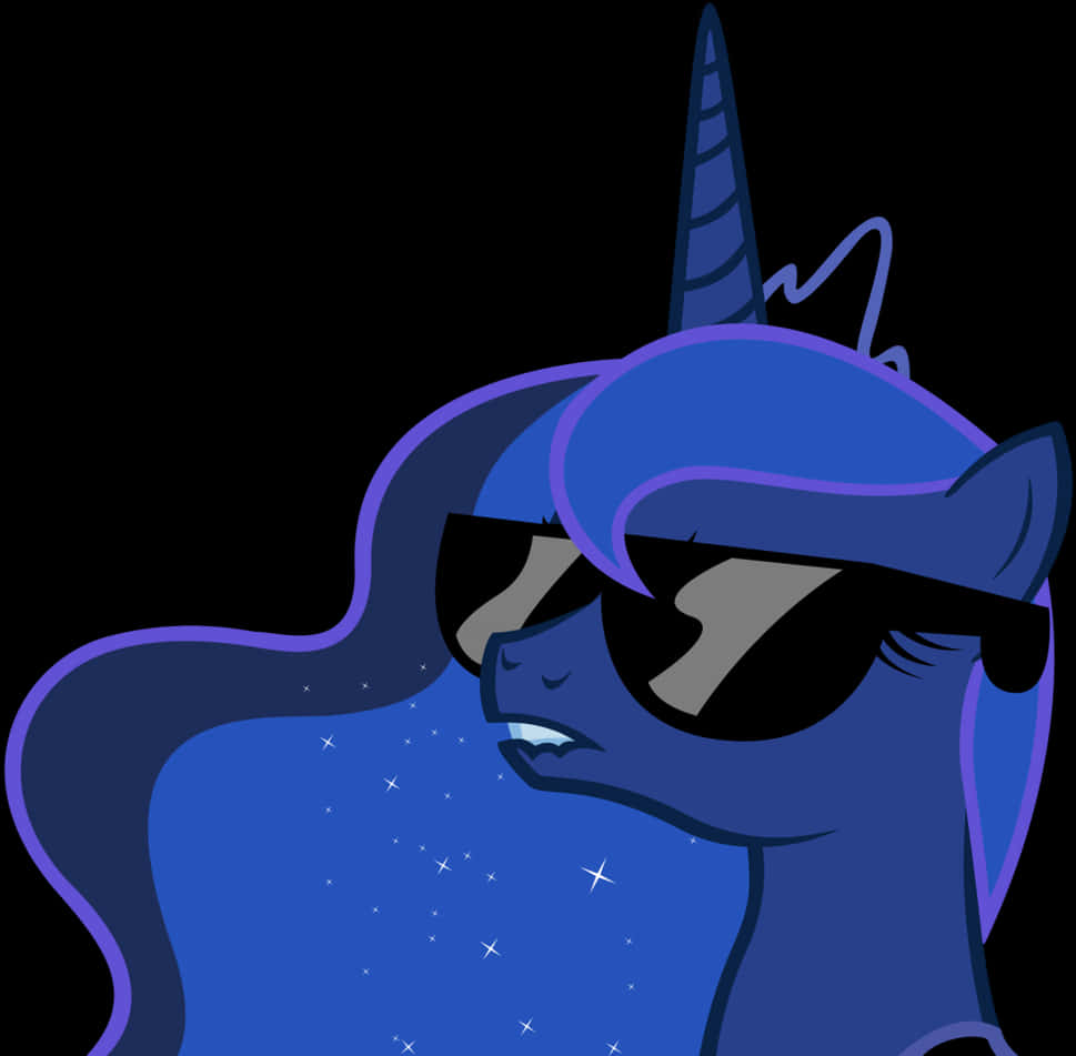 Cool Unicorn Ponywith Sunglasses PNG Image