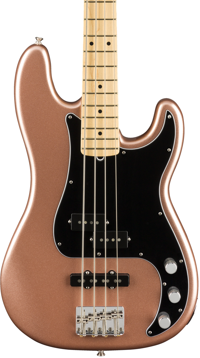 Copper Finish Electric Bass Guitar PNG Image