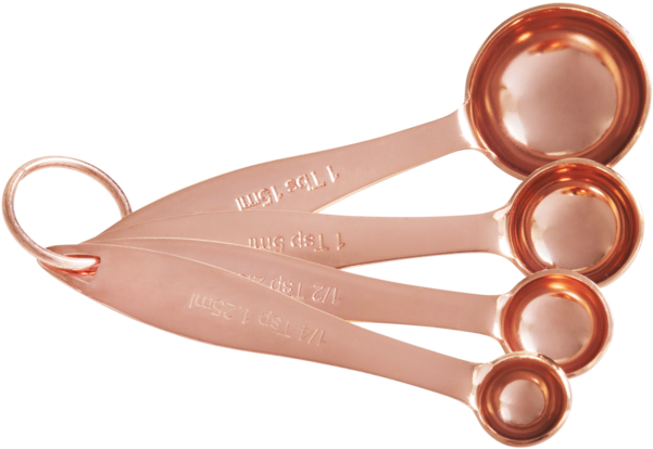 Copper Measuring Spoons Set PNG Image