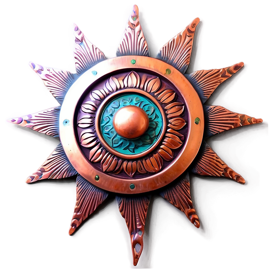 Copper Sun Wall Decor Png Nya45 PNG Image