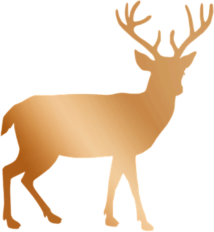 Copper Toned Deer Silhouette PNG Image