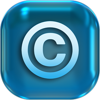 Copyright Icon Blue Glossy PNG Image