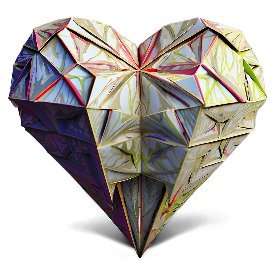 Corazon Origami Style Png 43 PNG Image