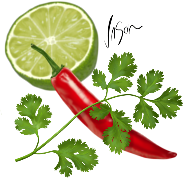 Coriander Chili Lime Flavor Combination PNG Image