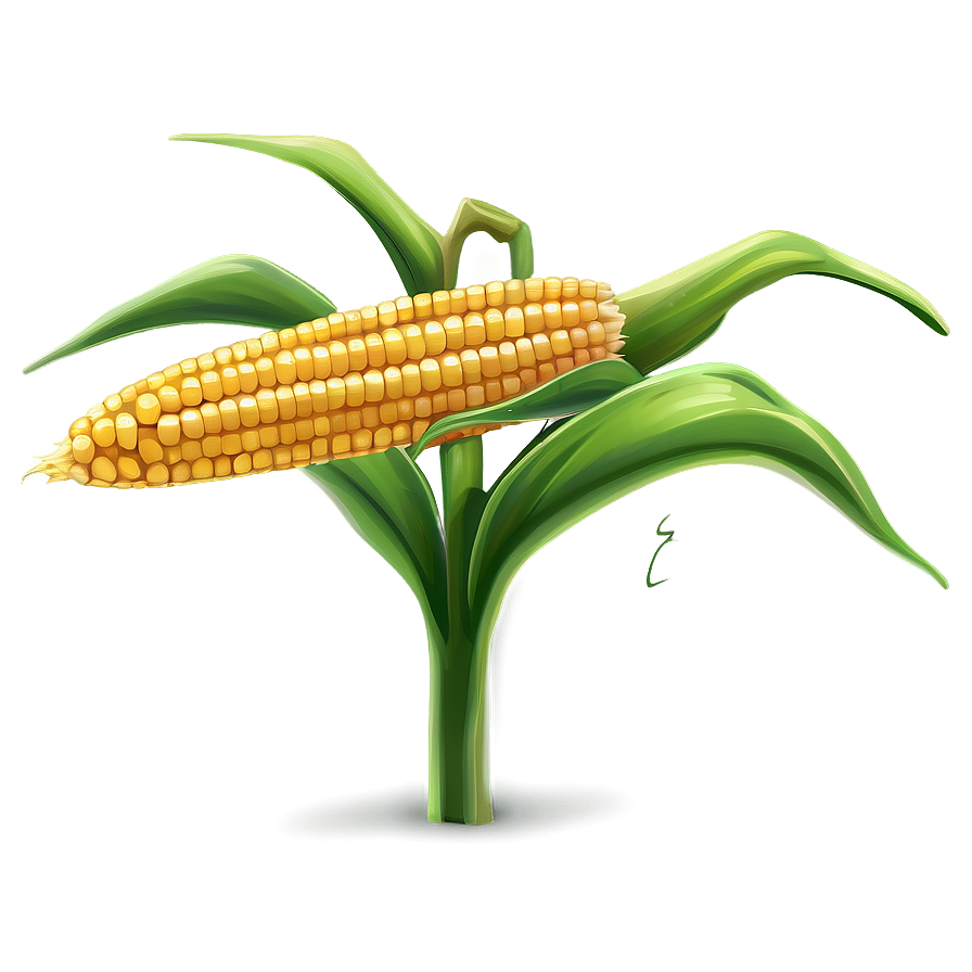 Corn Stalk Illustration Png Sim PNG Image