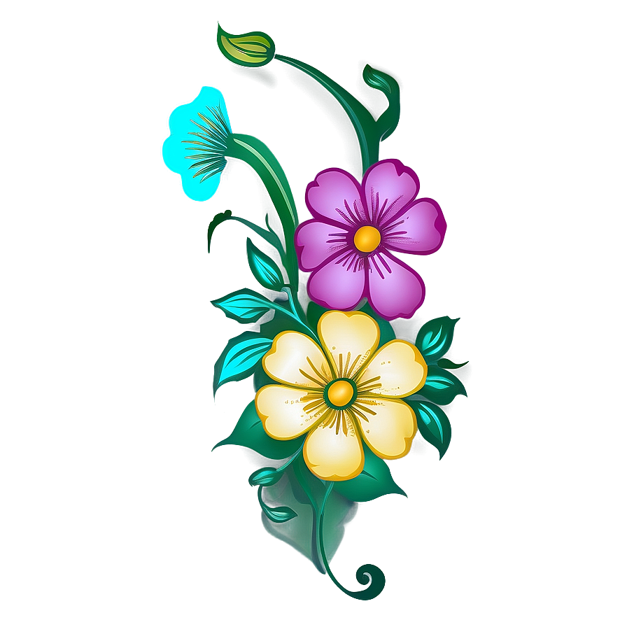 Corner Flower Tattoo Design Png Ysl PNG Image