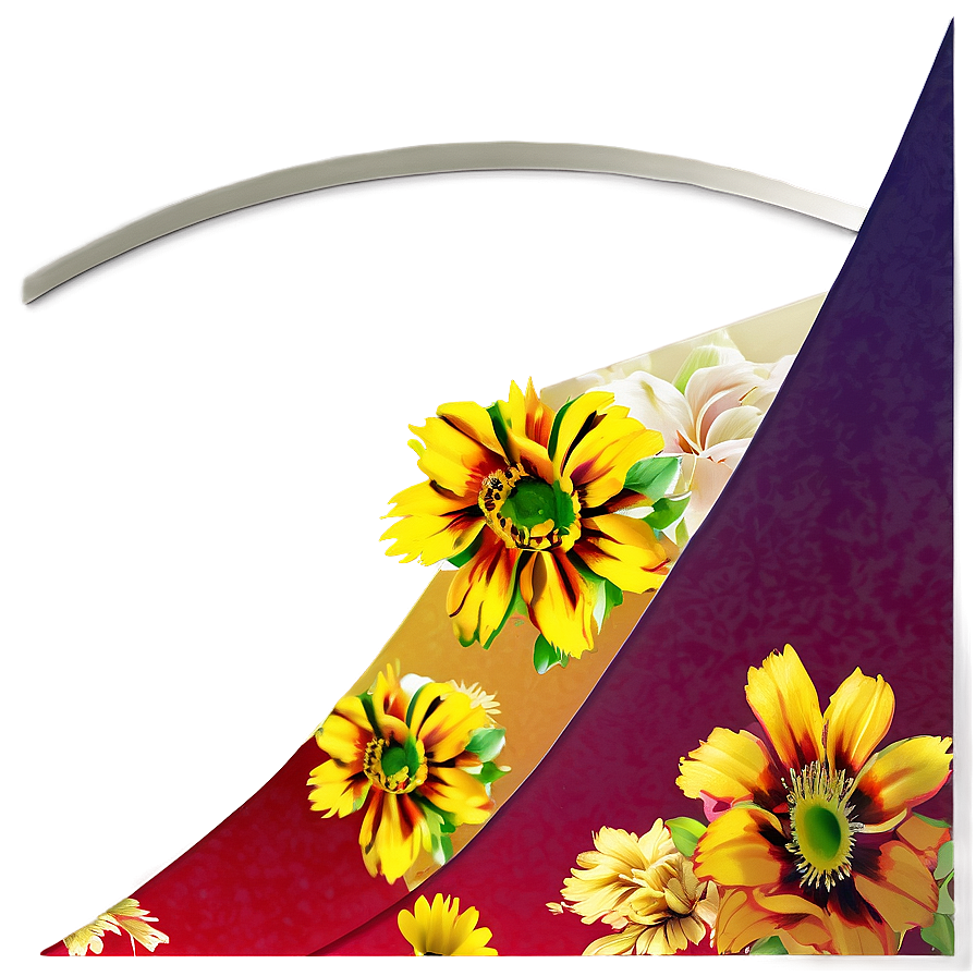 Corner Flower Vignette Png 41 PNG Image