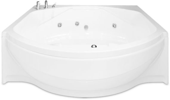 Corner Jacuzzi Bathtub White PNG Image