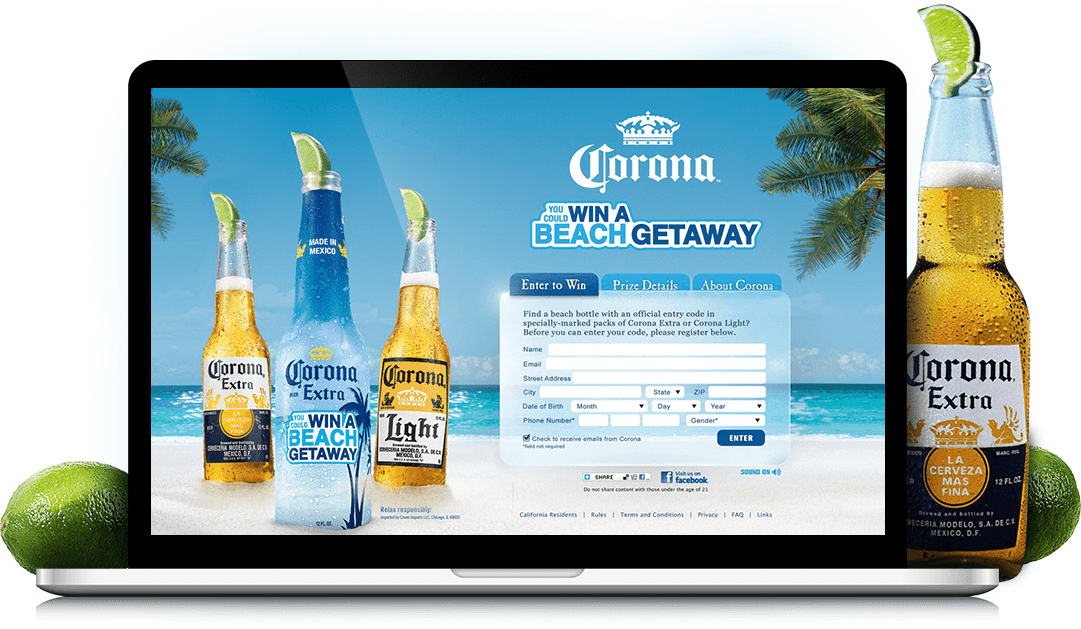 Corona Beer Beach Getaway Promotion PNG Image