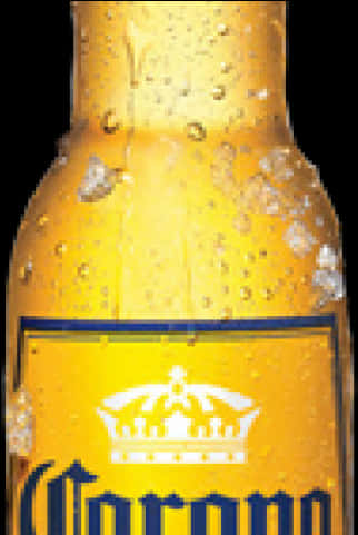 Corona Beer Bottle Closeup PNG Image